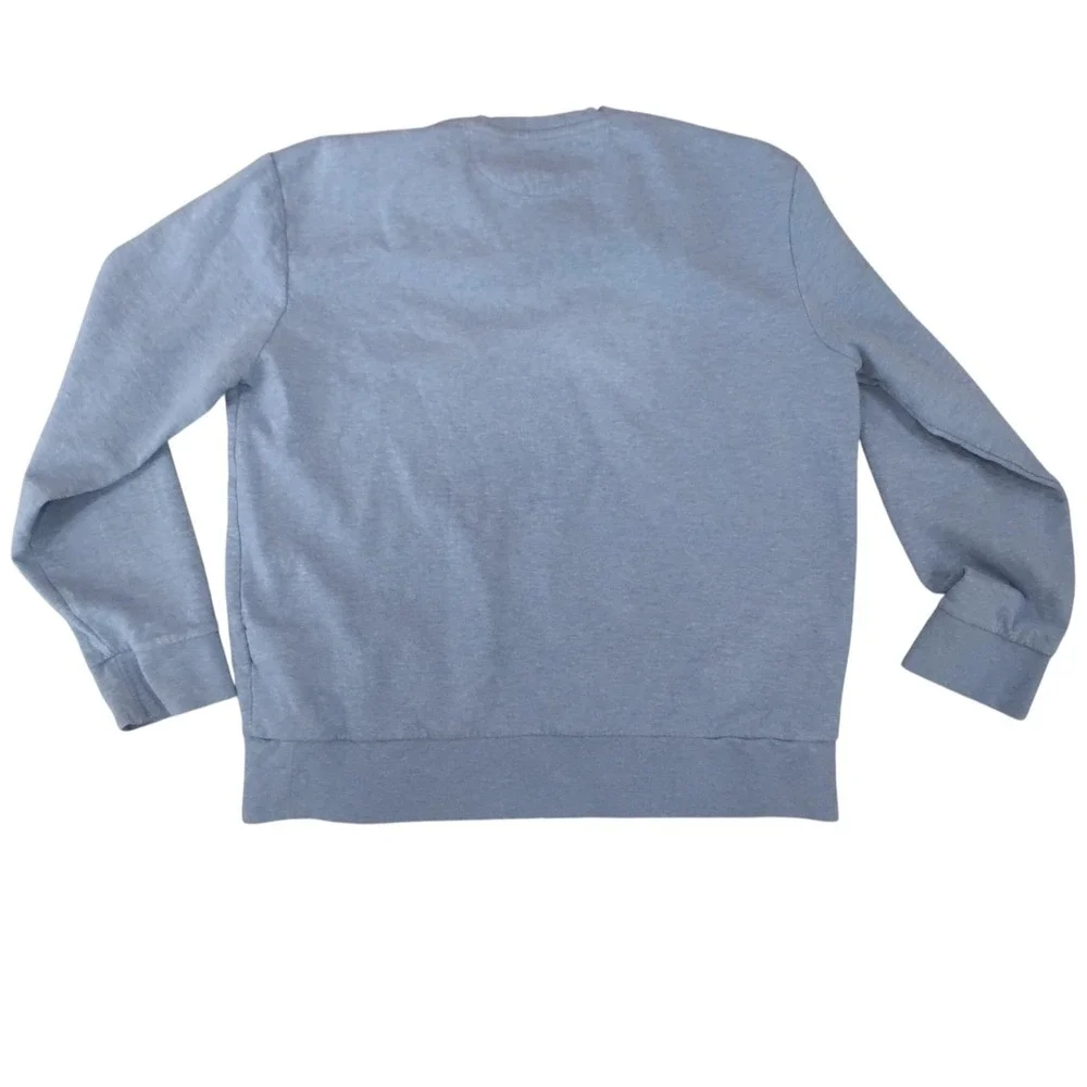 Polo Ralph Lauren Mens Crewneck Sweatshirt Blue Heathered Cotton‎ Blend Large